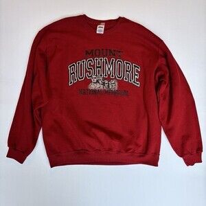 Vintage Mount Rushmore Memorial Sweatshirt Size XL Red Graphic